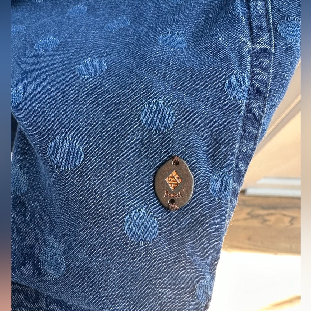 Scotch & Soda Chambray Jean Button Up Shirt Polka… - image 5